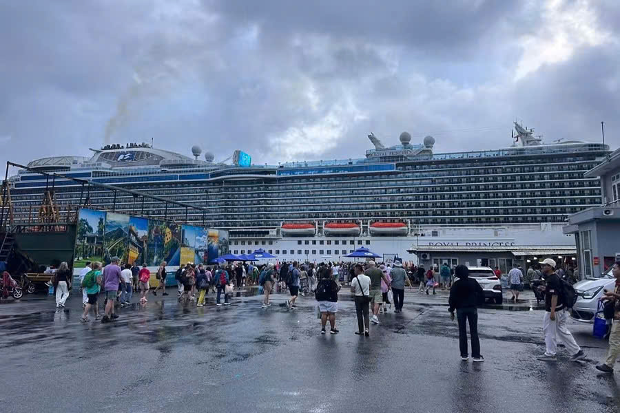Cruise ship docked at Chan May Port in Central Vietnam