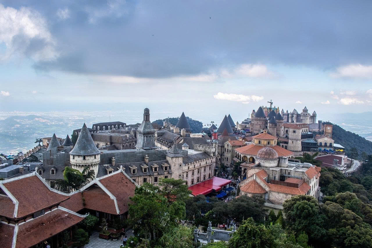 Ba Na Hills French Village viewed from the Bell Tower