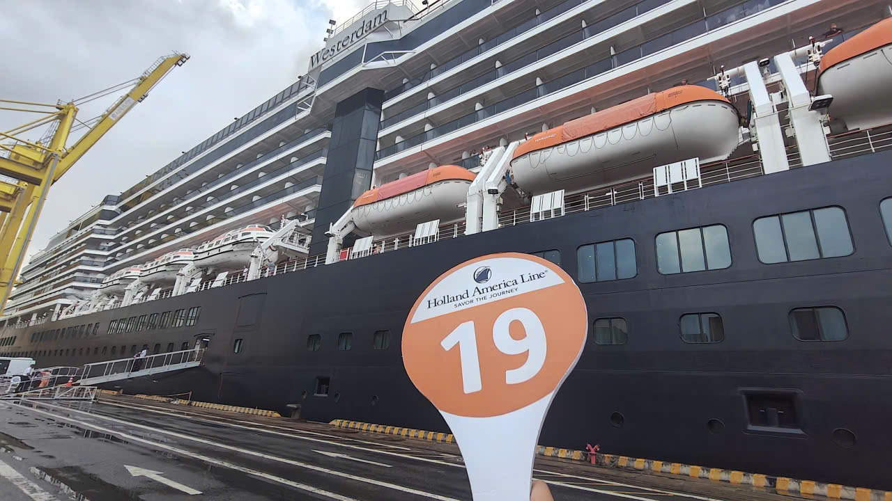 Holland America Line cruise guests with local guide during Chan May shore excursion