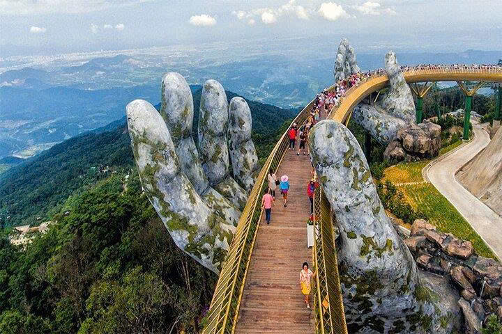 Golden Bridge at Ba Na Hills on a shore excursion from Chan May Port